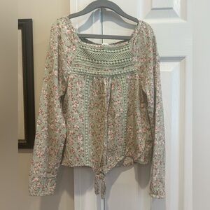 Love Glam Girl Floral Green Girls Top